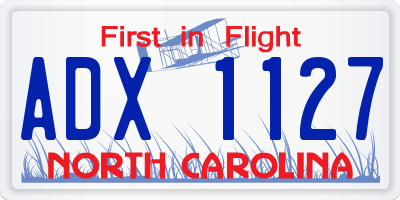 NC license plate ADX1127