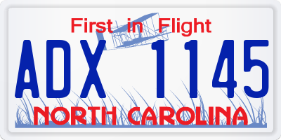 NC license plate ADX1145