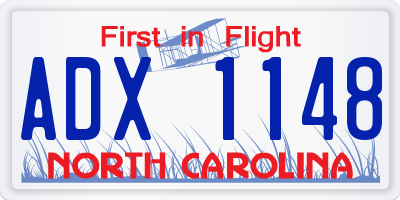 NC license plate ADX1148