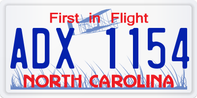 NC license plate ADX1154