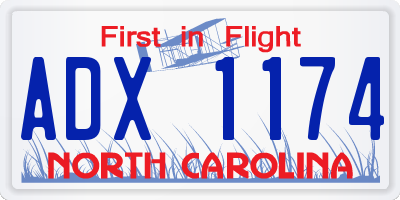 NC license plate ADX1174