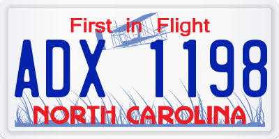 NC license plate ADX1198