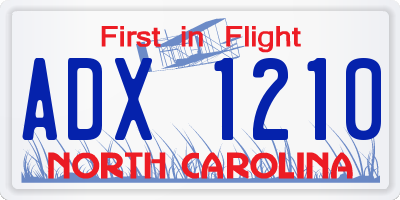 NC license plate ADX1210