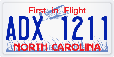 NC license plate ADX1211
