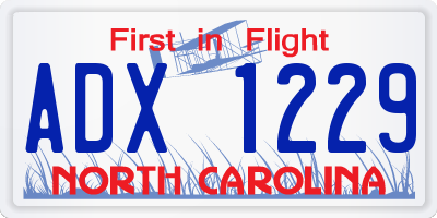 NC license plate ADX1229