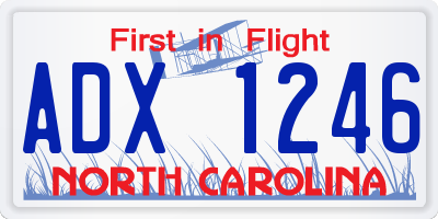 NC license plate ADX1246