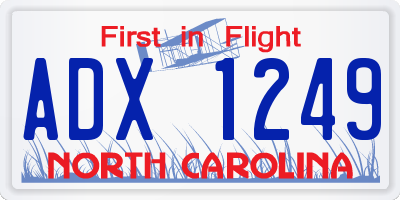 NC license plate ADX1249