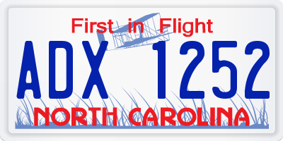 NC license plate ADX1252