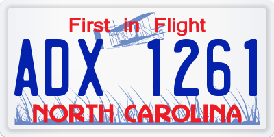 NC license plate ADX1261