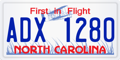 NC license plate ADX1280