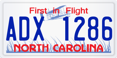 NC license plate ADX1286