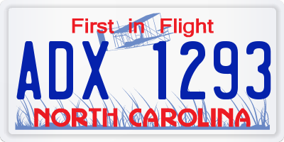 NC license plate ADX1293
