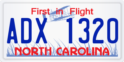 NC license plate ADX1320