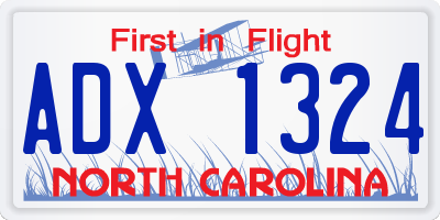 NC license plate ADX1324