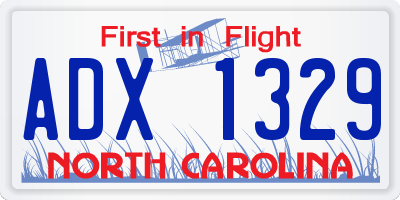 NC license plate ADX1329