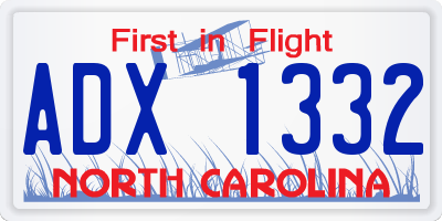 NC license plate ADX1332