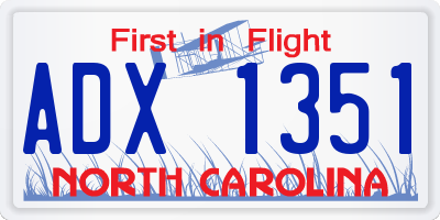 NC license plate ADX1351