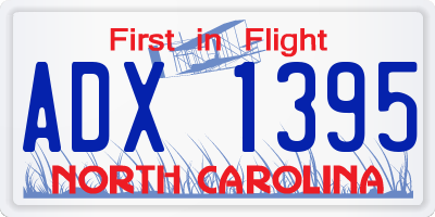 NC license plate ADX1395