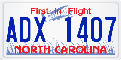 NC license plate ADX1407
