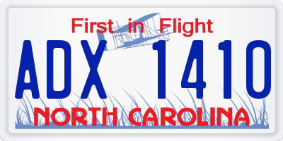 NC license plate ADX1410