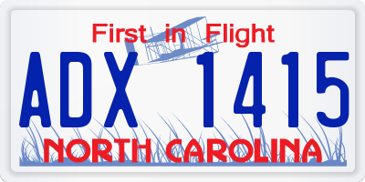 NC license plate ADX1415