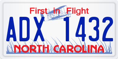 NC license plate ADX1432