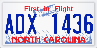 NC license plate ADX1436