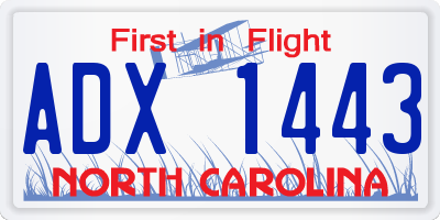 NC license plate ADX1443