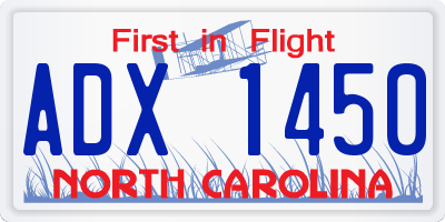 NC license plate ADX1450