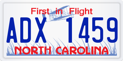 NC license plate ADX1459