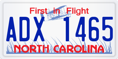 NC license plate ADX1465