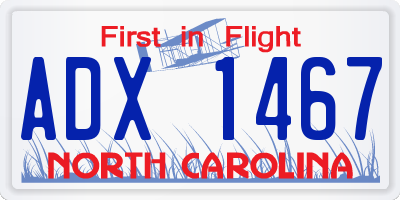 NC license plate ADX1467