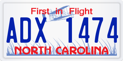 NC license plate ADX1474