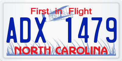 NC license plate ADX1479