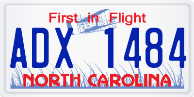 NC license plate ADX1484