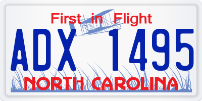NC license plate ADX1495