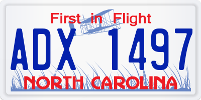 NC license plate ADX1497