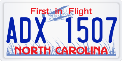 NC license plate ADX1507
