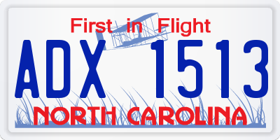 NC license plate ADX1513
