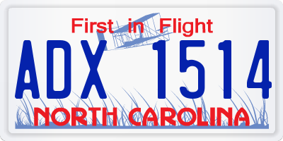 NC license plate ADX1514