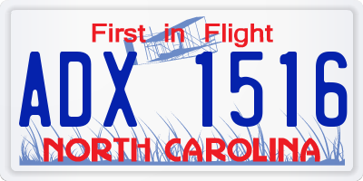 NC license plate ADX1516