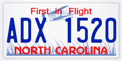 NC license plate ADX1520
