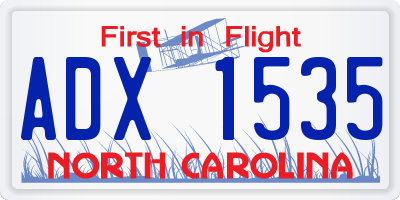 NC license plate ADX1535