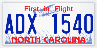 NC license plate ADX1540