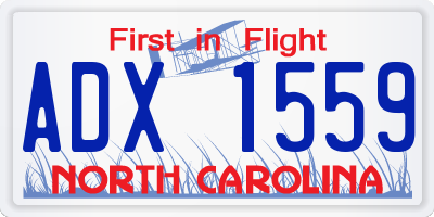 NC license plate ADX1559