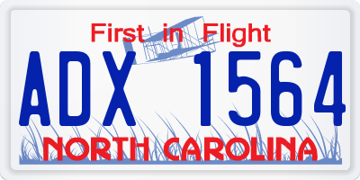 NC license plate ADX1564