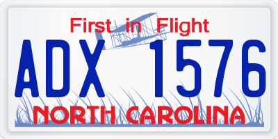 NC license plate ADX1576