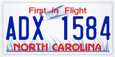 NC license plate ADX1584
