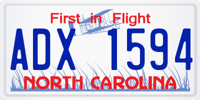 NC license plate ADX1594