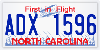 NC license plate ADX1596